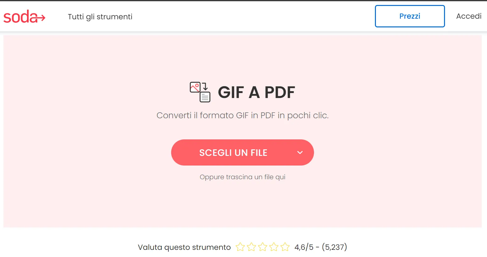 da GIF a PDF con Soda PDF