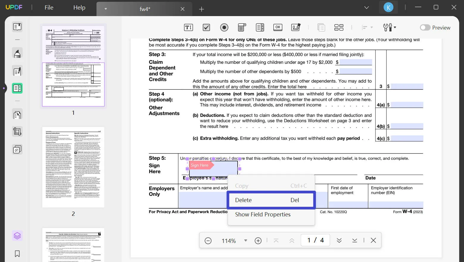 remove digital signature