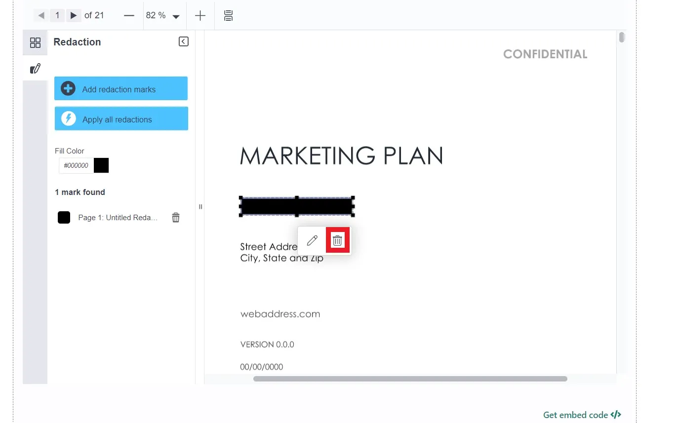 how to remove redaction from pdf delete 