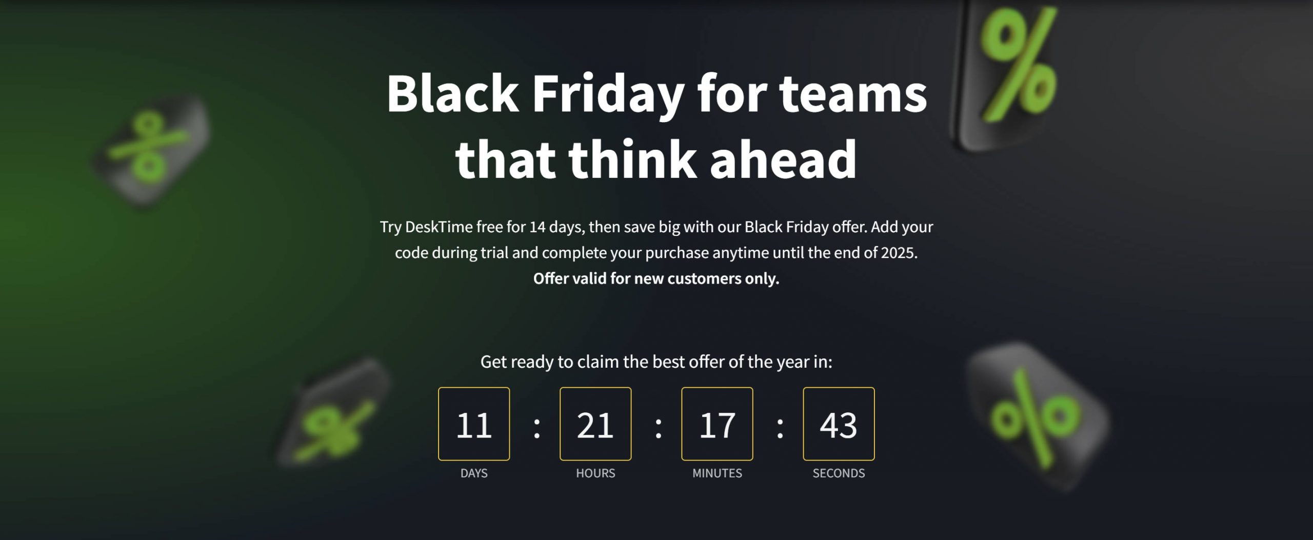 DeskTime Black Friday