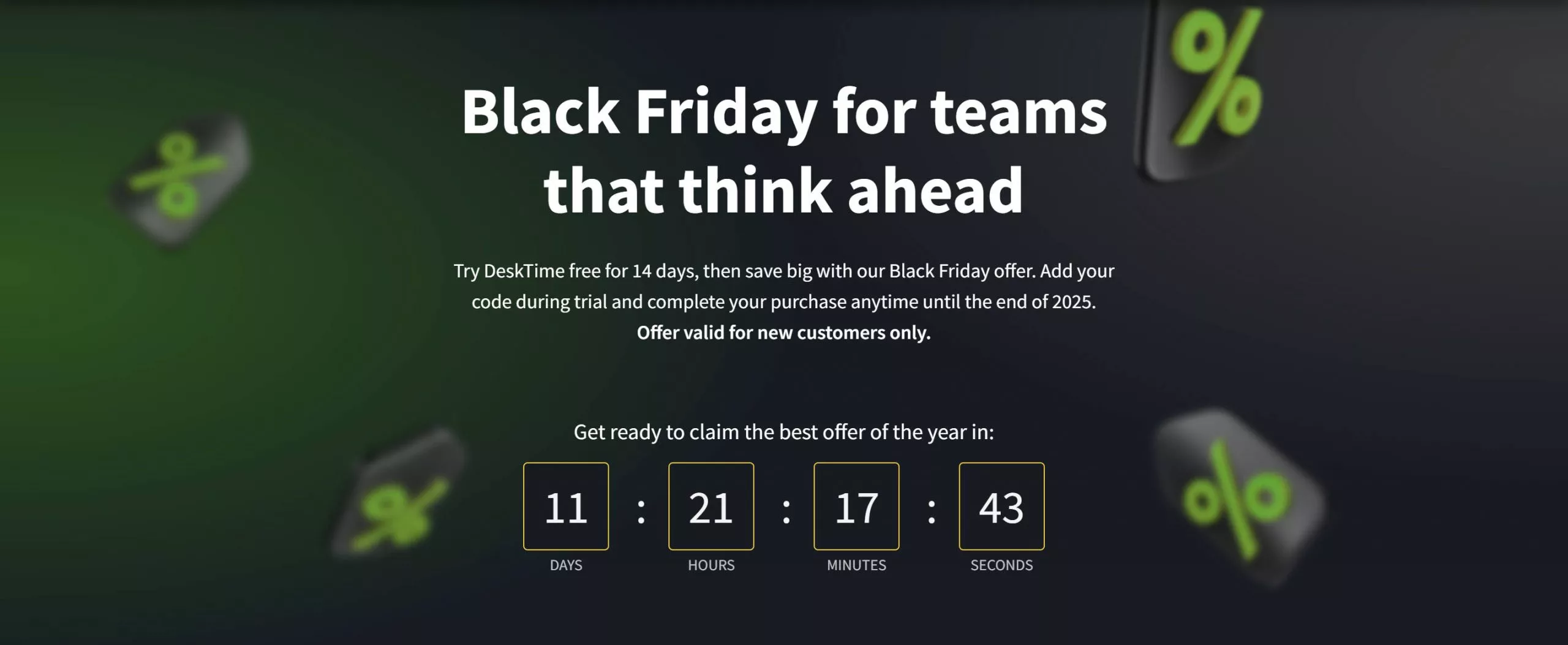 DeskTime Black Friday