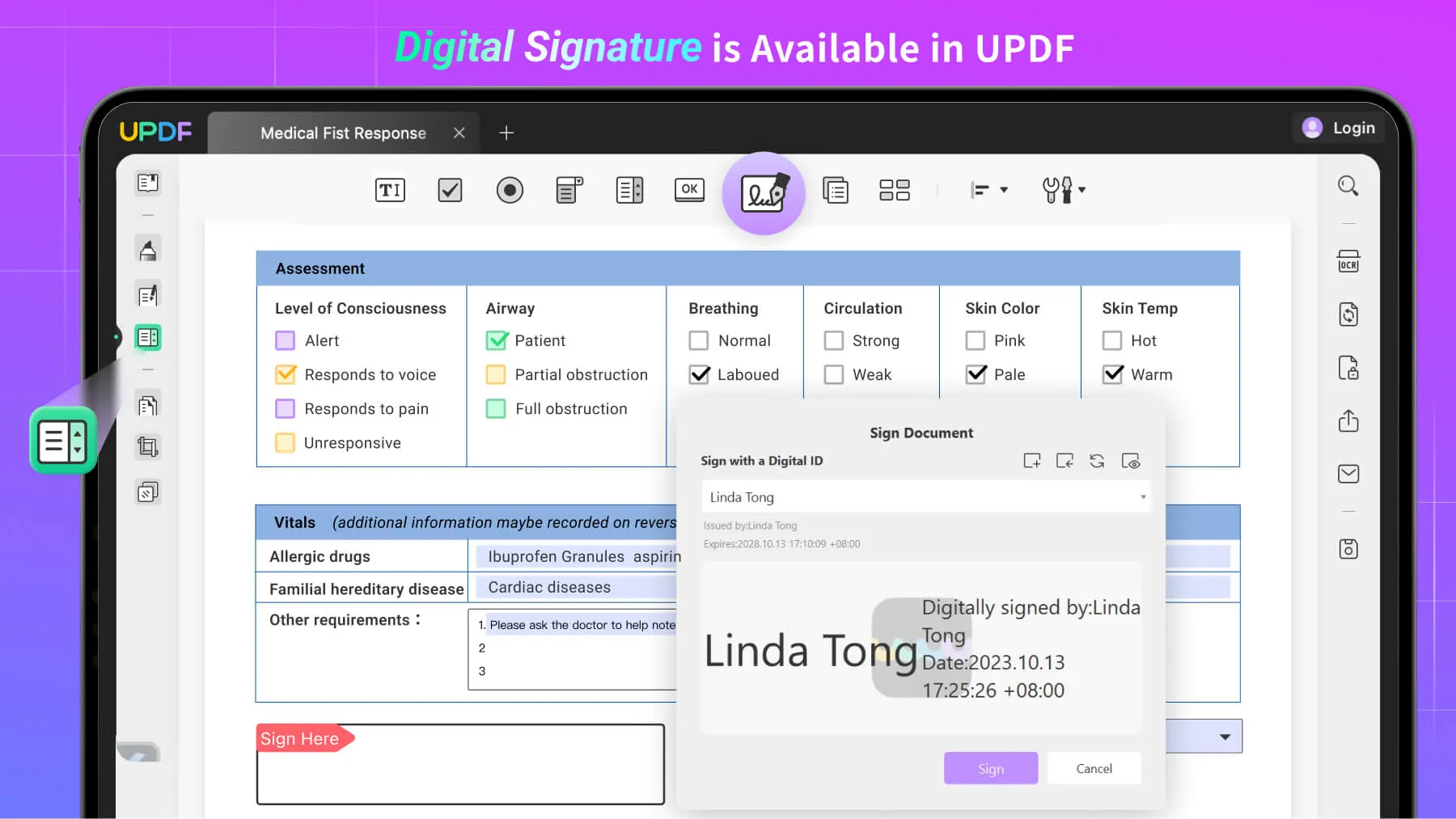 sign a secured pdf with digital siganture