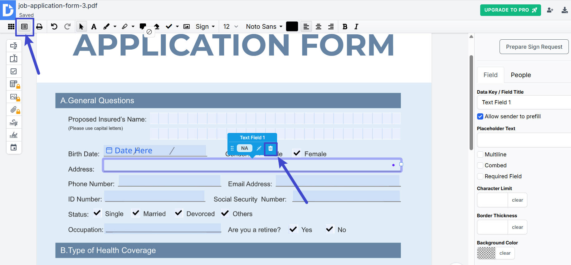 dochub remove form