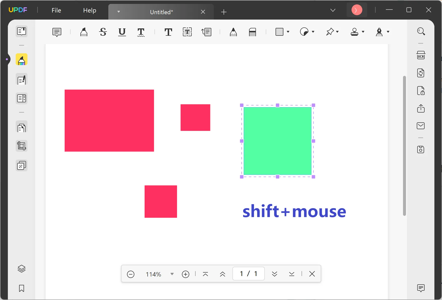 add rectangle to pdf add square