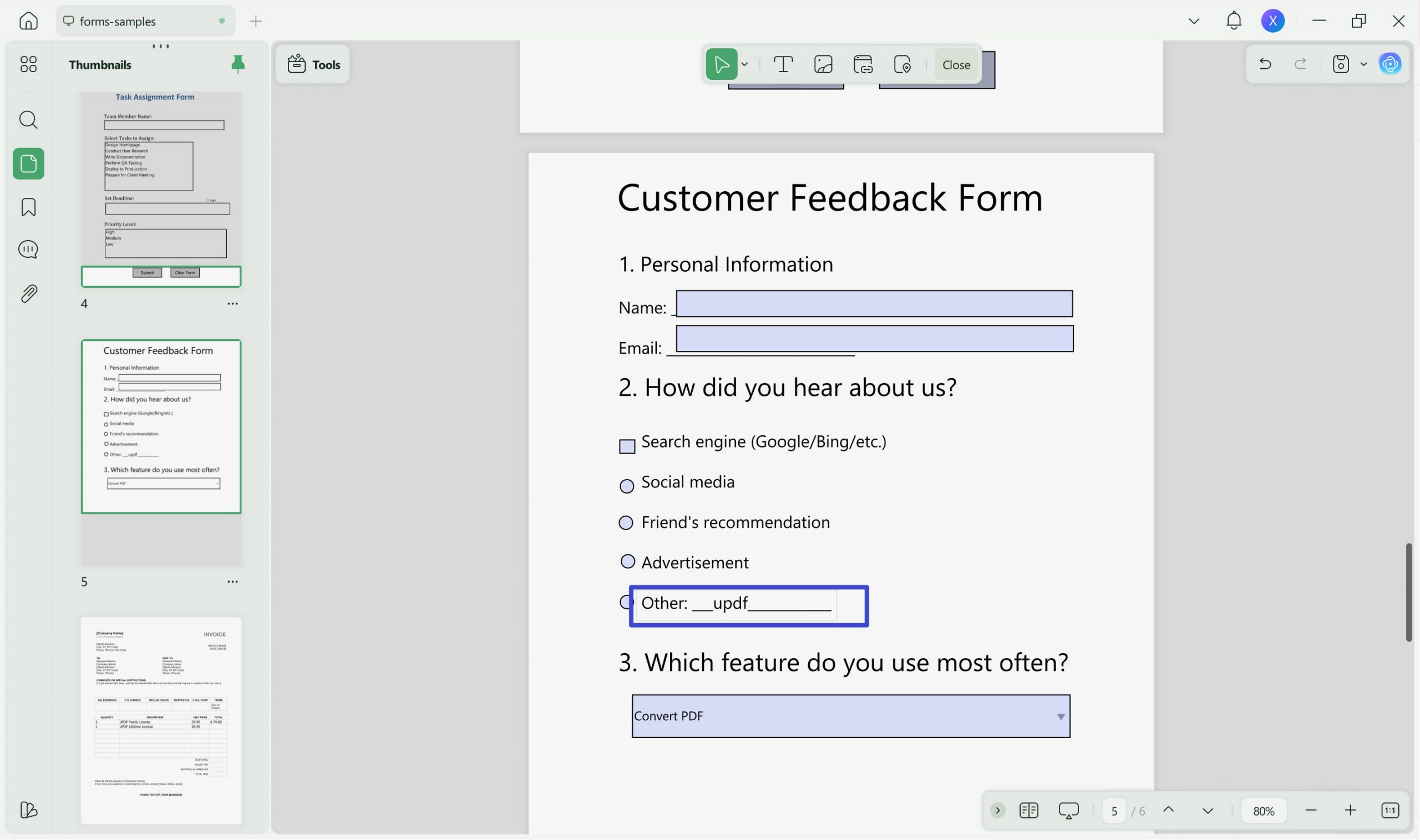 change font size in pdf fillable form