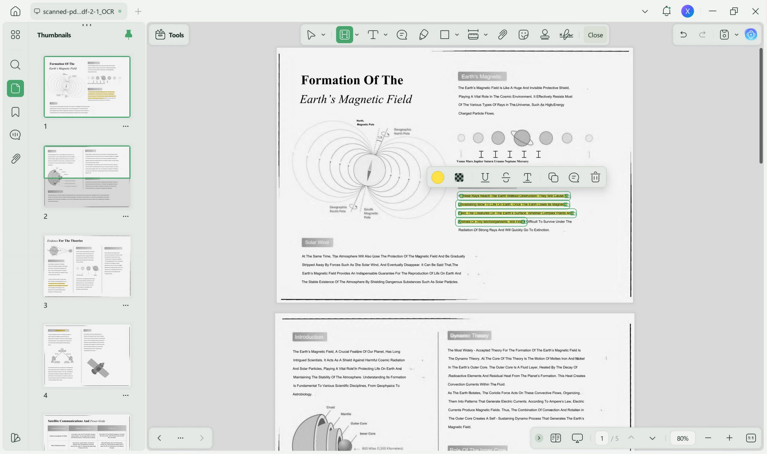 highlight scanned pdf with updf