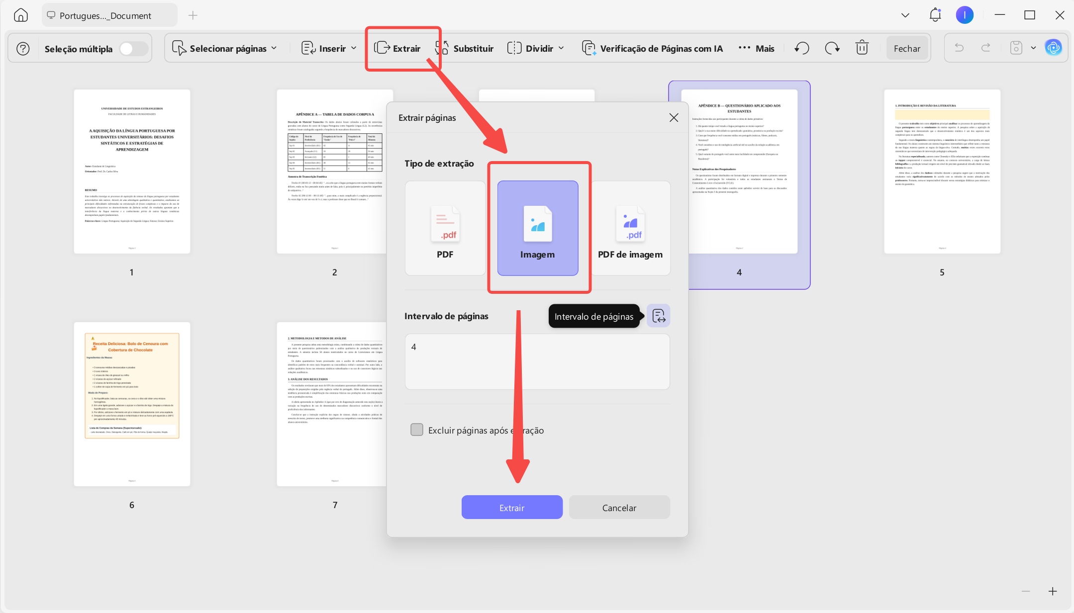 Exportar páginas de PDF como imagens com o UPDF