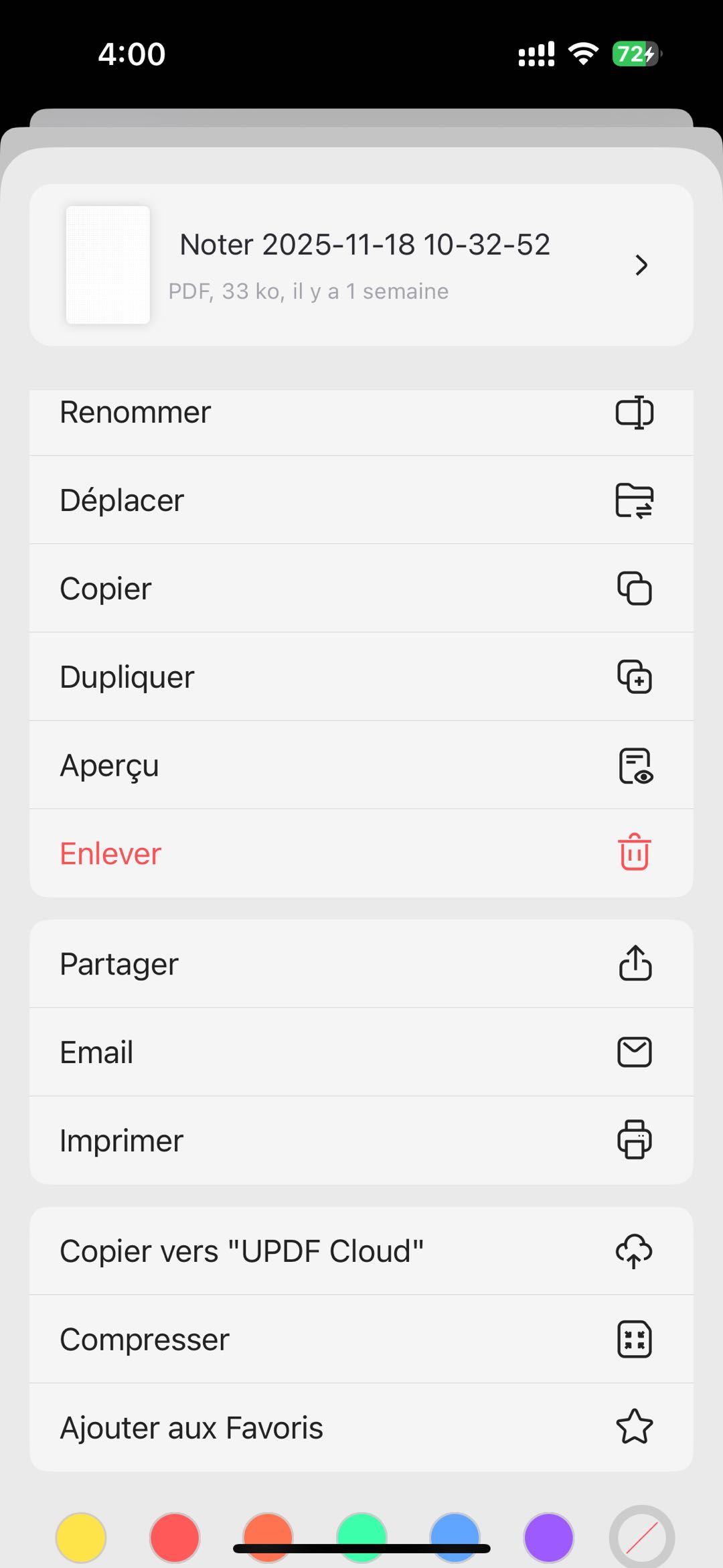 opérations sur un seul fichier