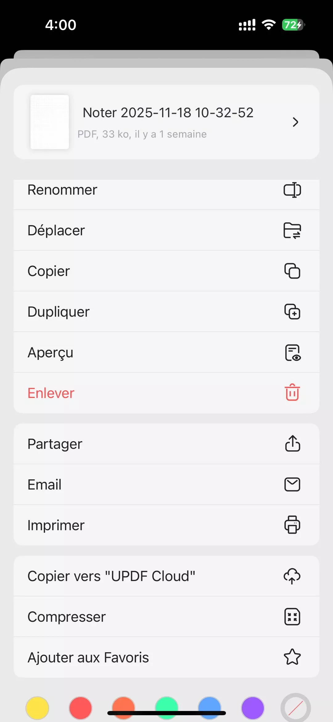 opérations sur un seul fichier