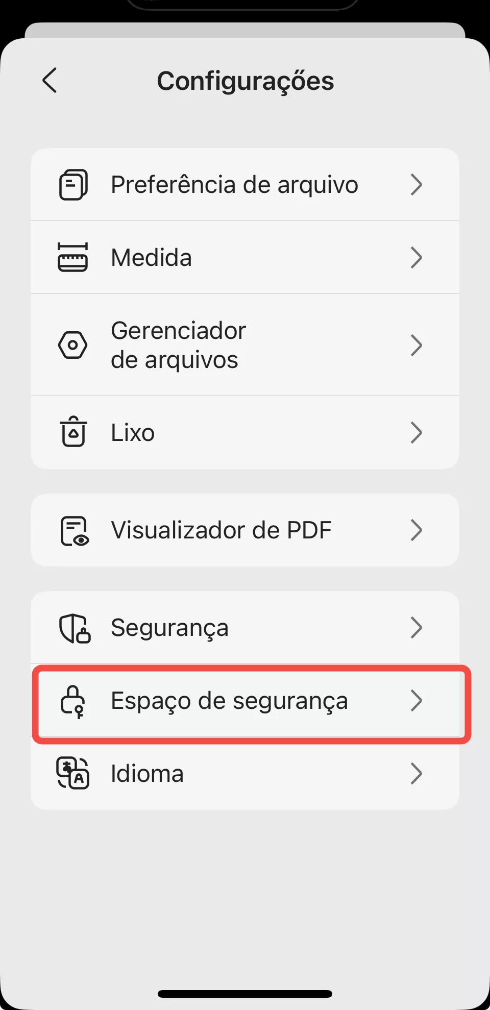 espaço de segurança