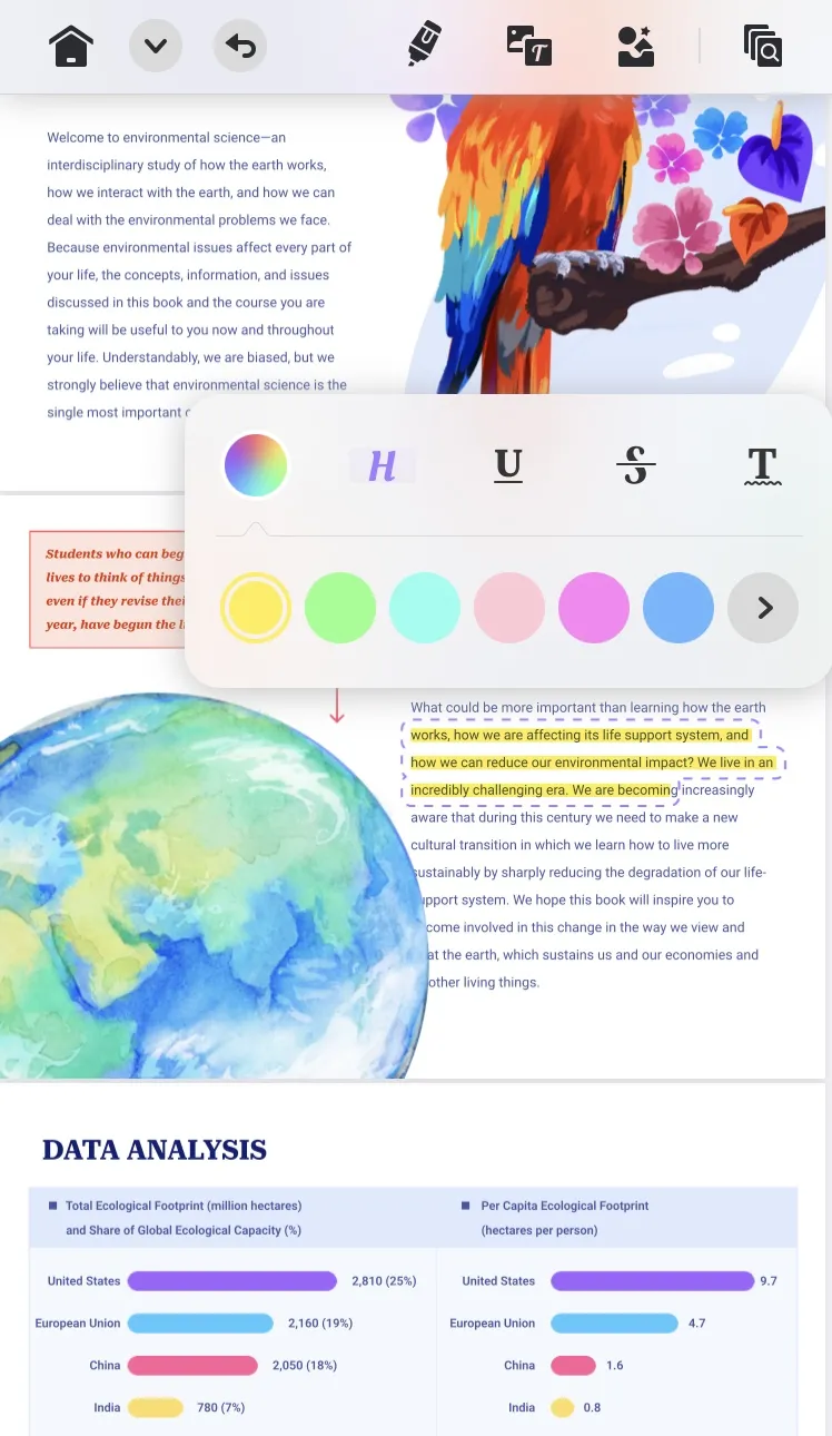 scegliere il colore dell'evidenziazione