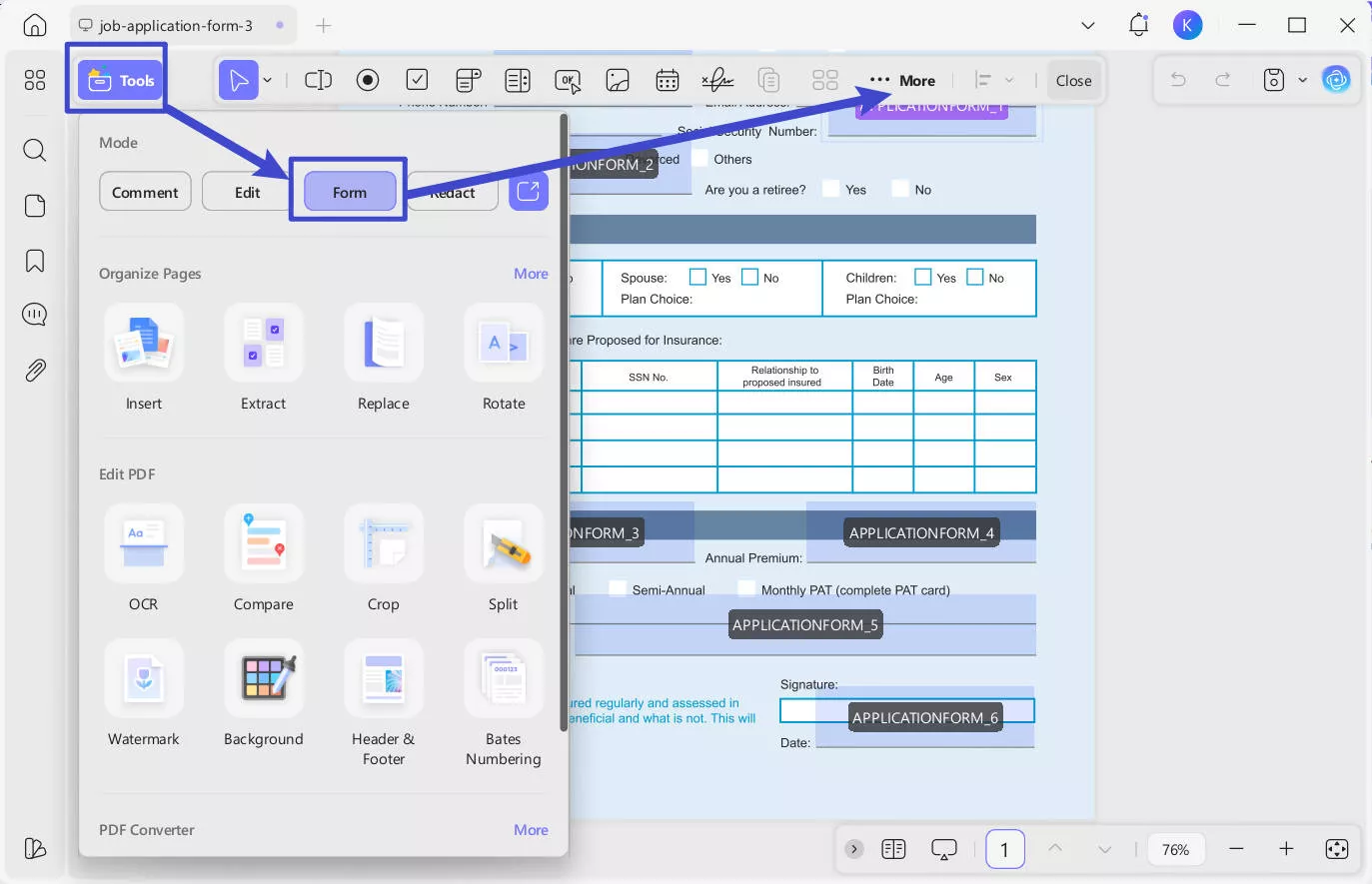 find form fields
