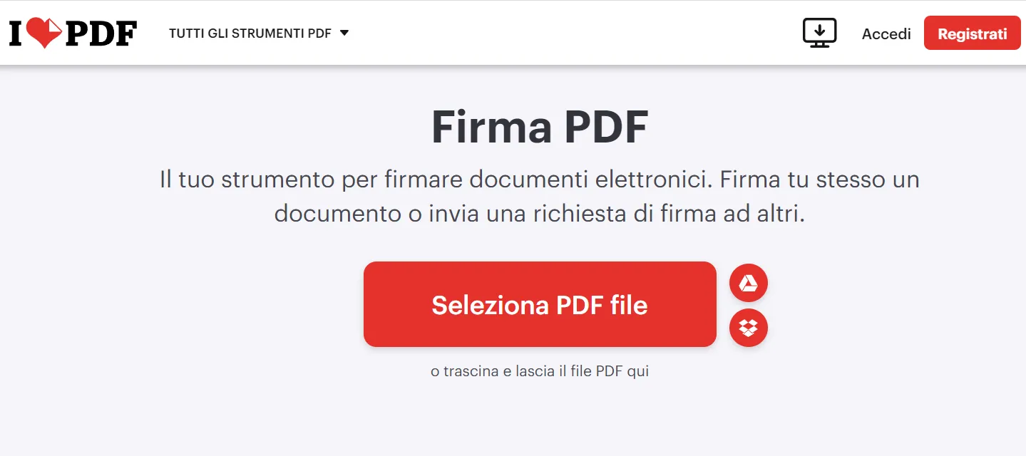 firma pdf con iLovePDF