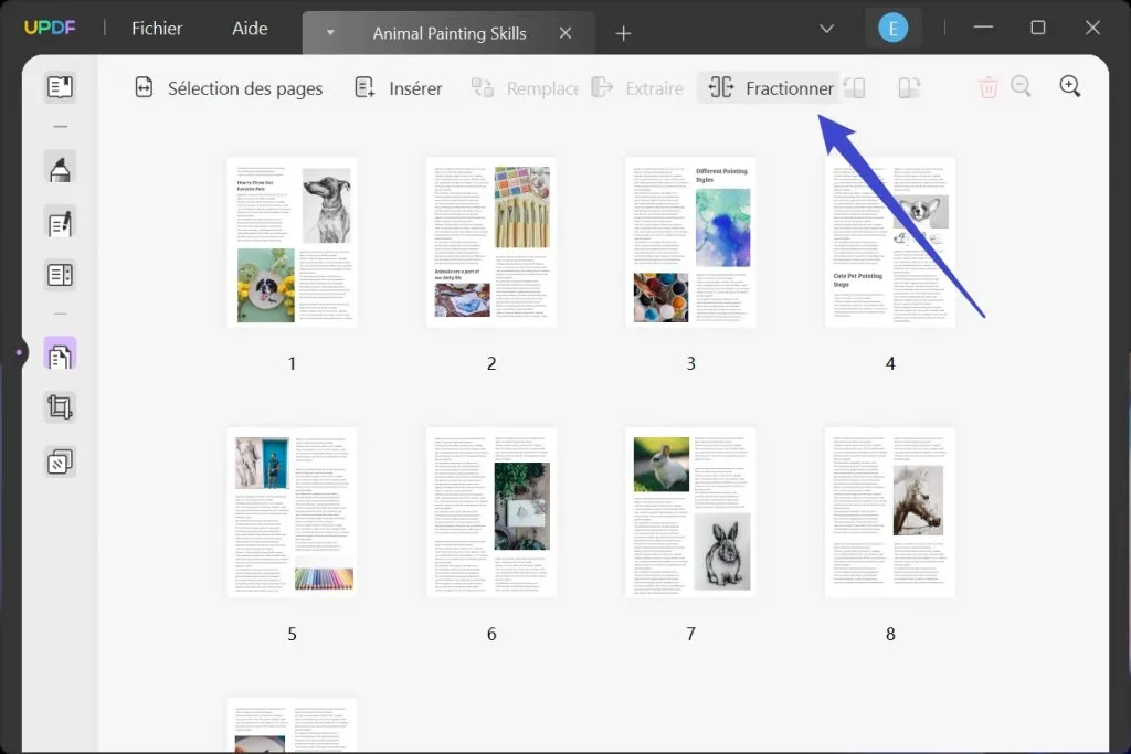 fractionner pages pdf