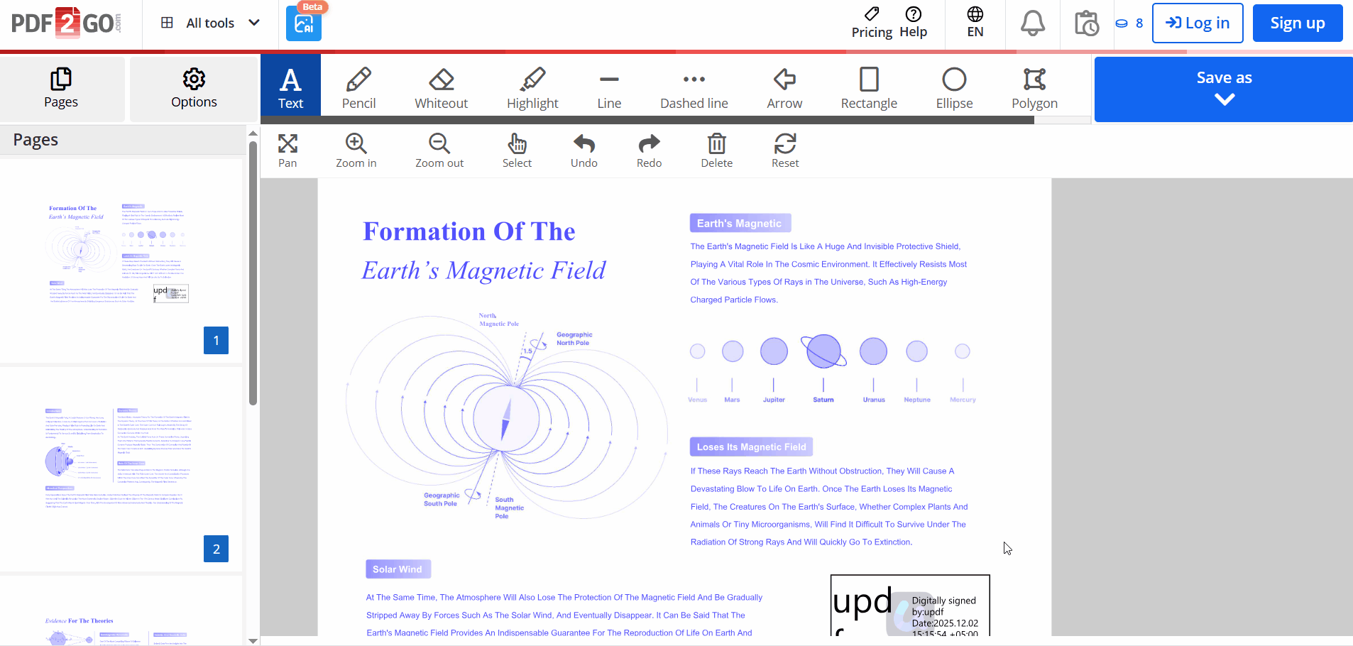 placing new text boxes pdf pages pdf2go