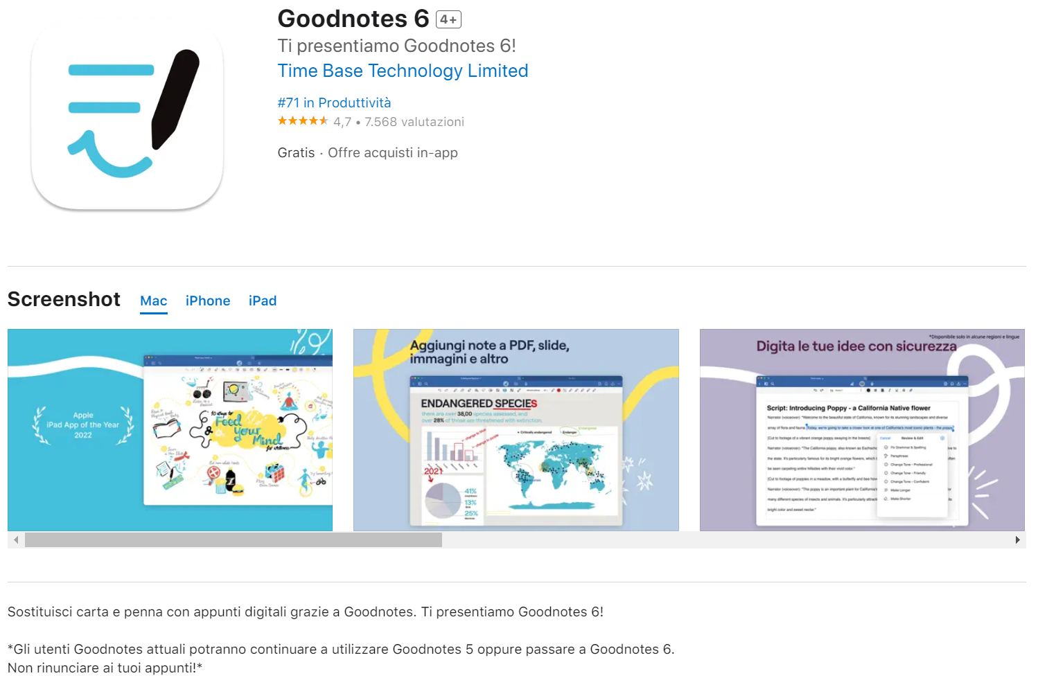 GoodNotes 6 prendere appunti