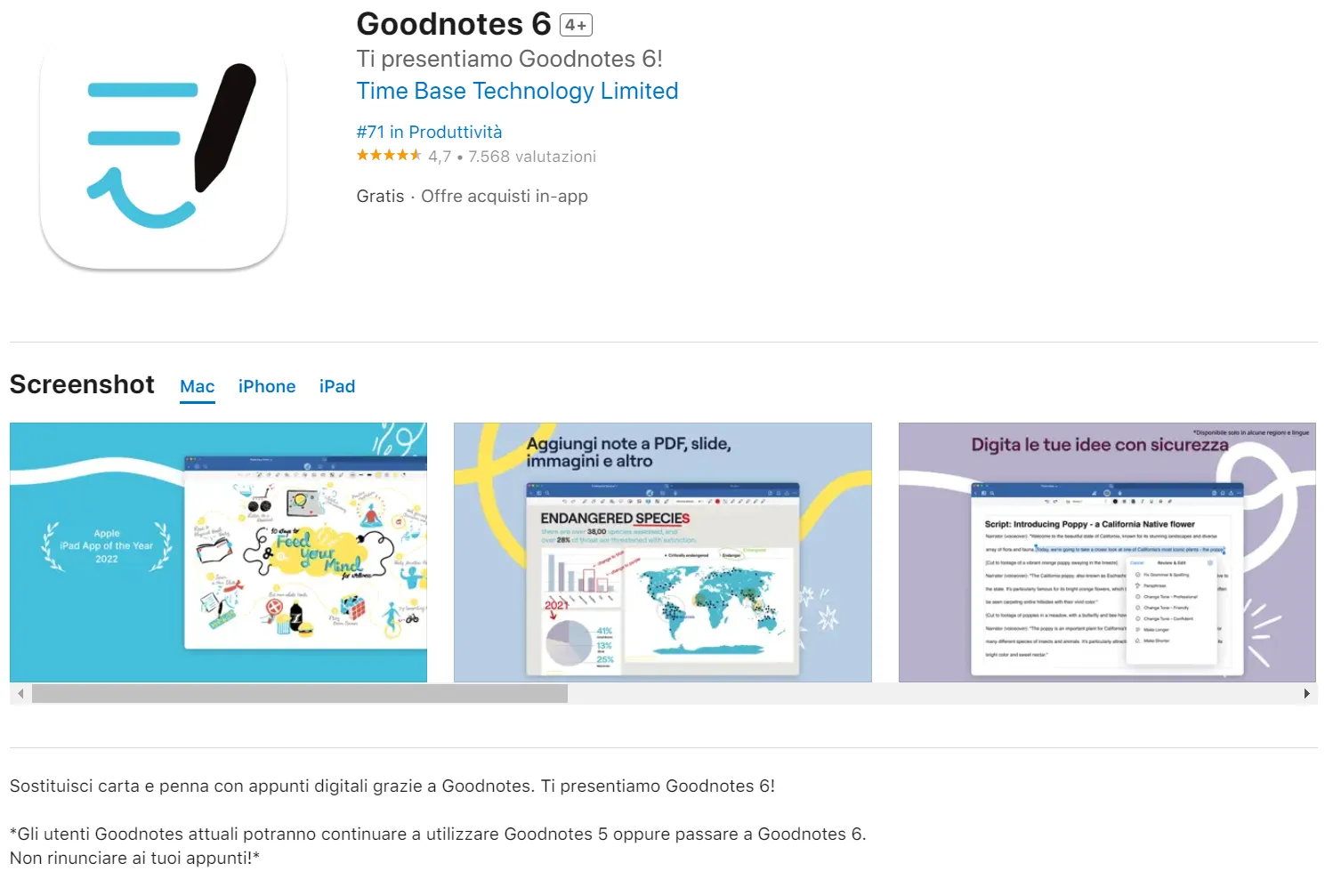 GoodNotes 6 prendere appunti