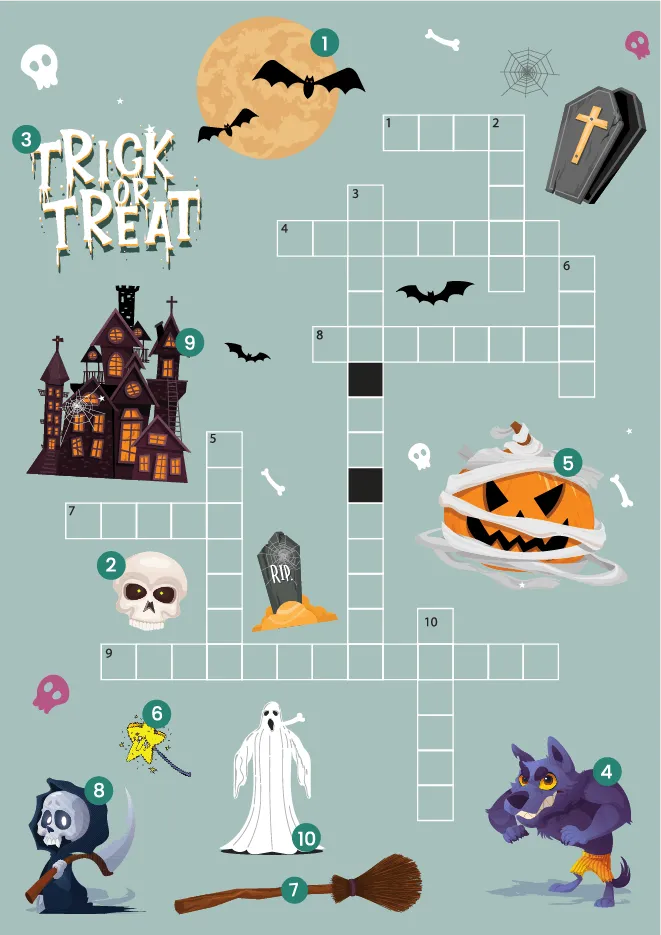 halloween games crossword puzzle