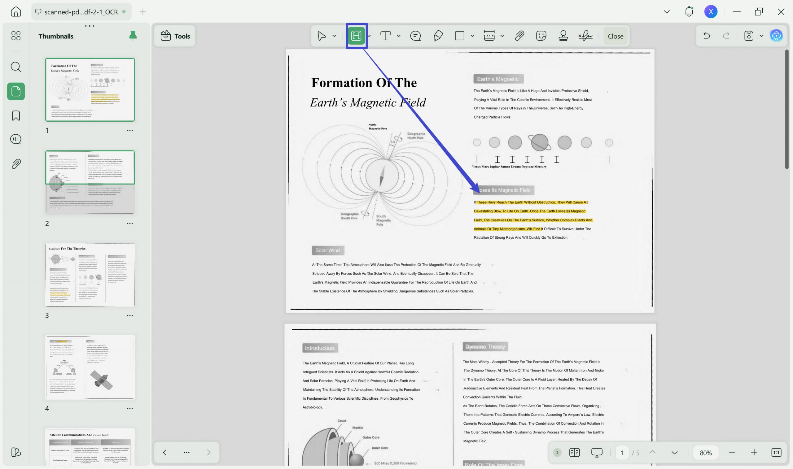 highlight in adobe highlight scanned pdf updf