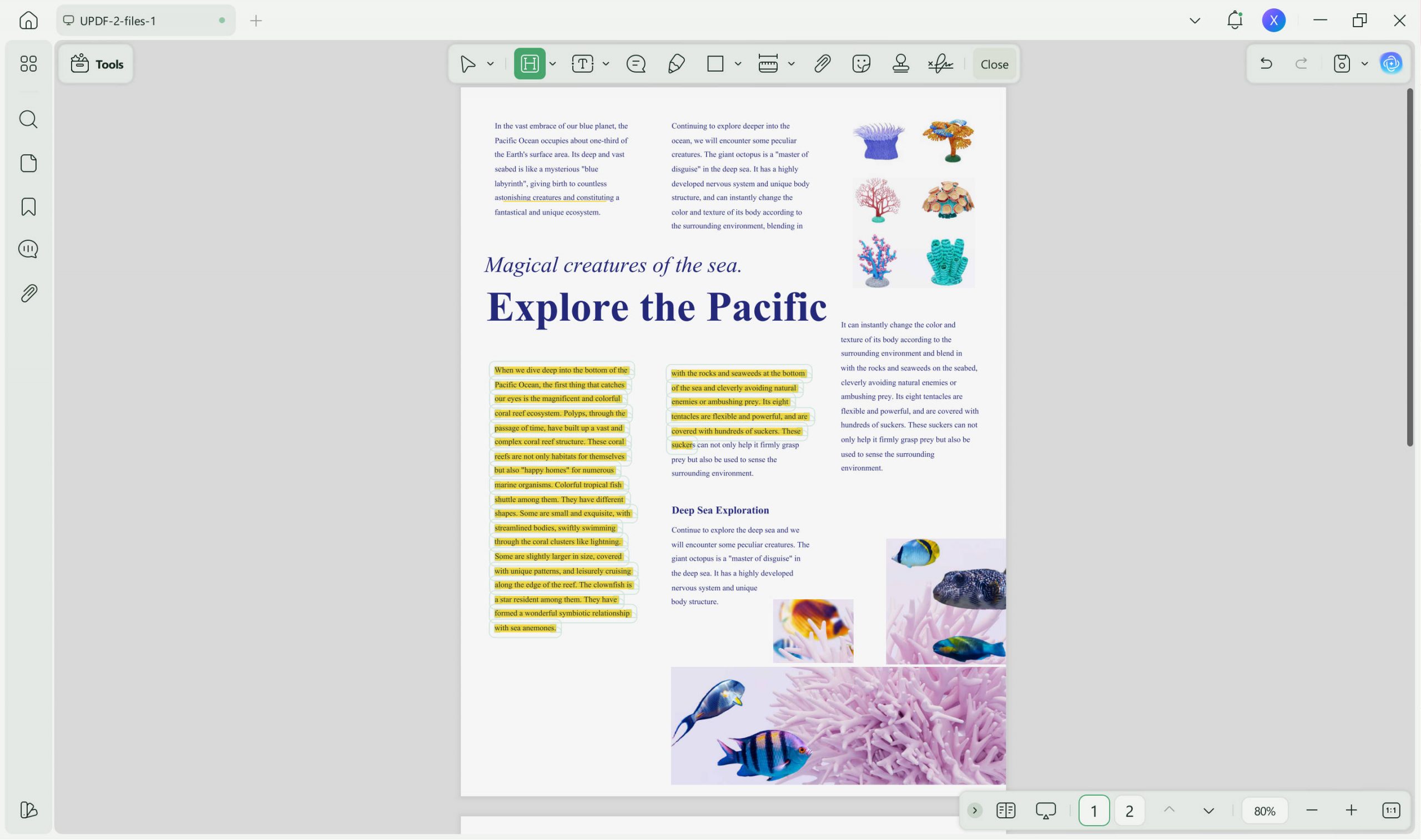 highlight in adobe right click updf