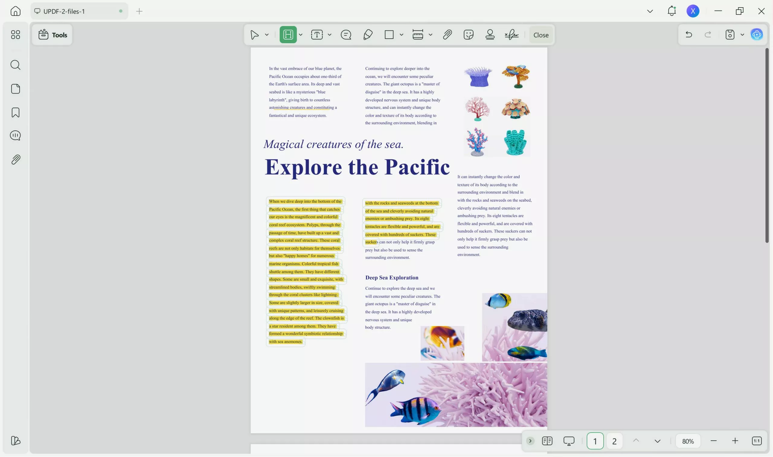 highlight in adobe right click updf