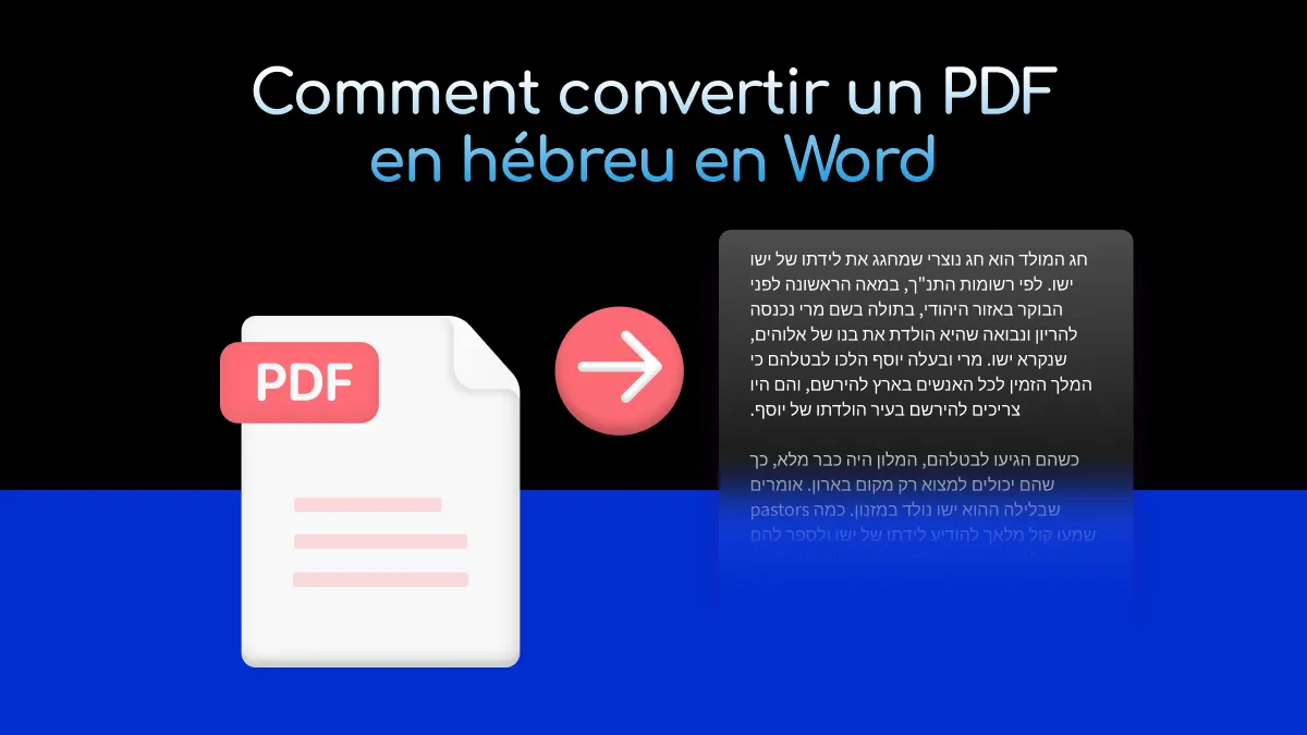 Comment convertir un PDF en hébreu en Word en conservant le formatage