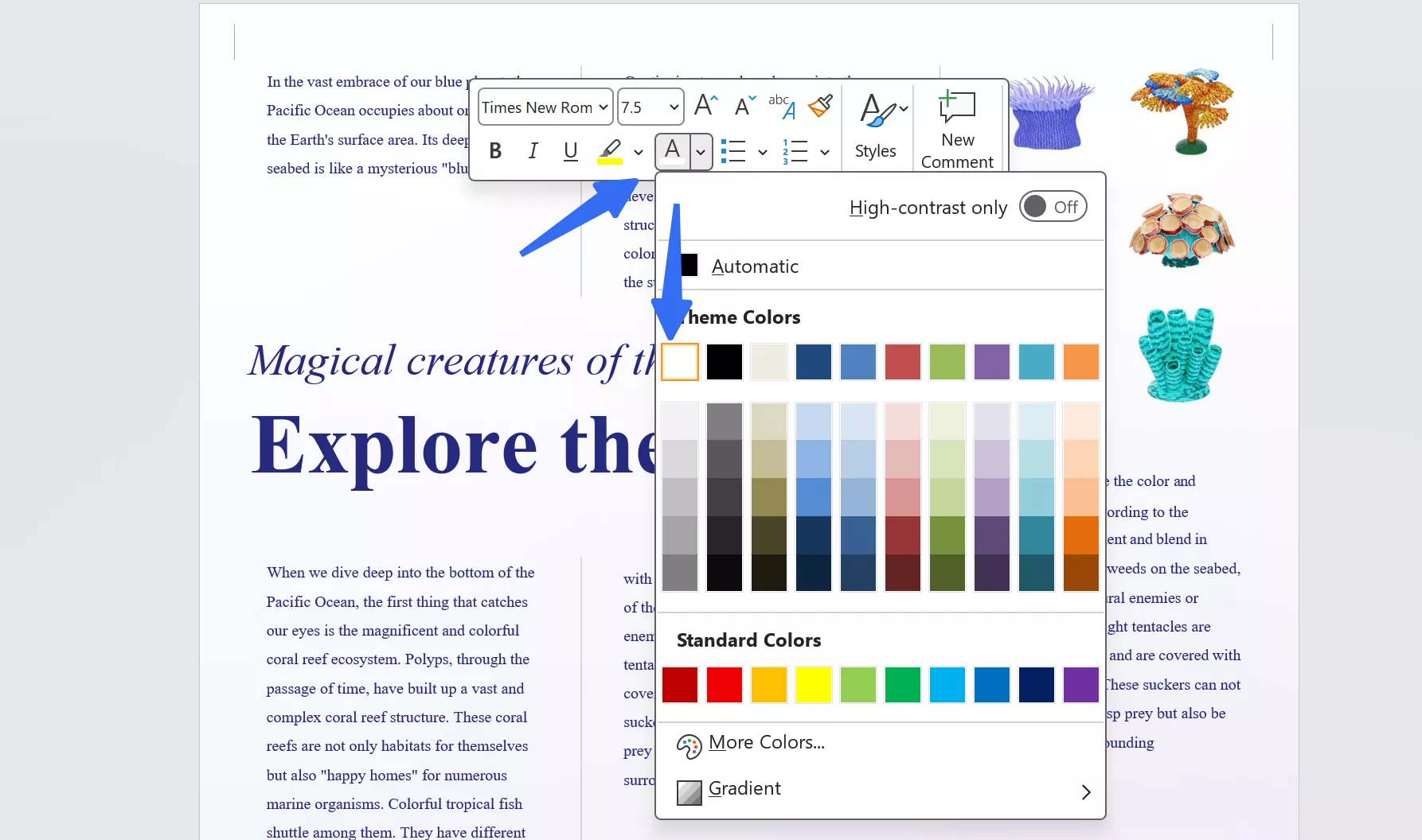 redact texts in word