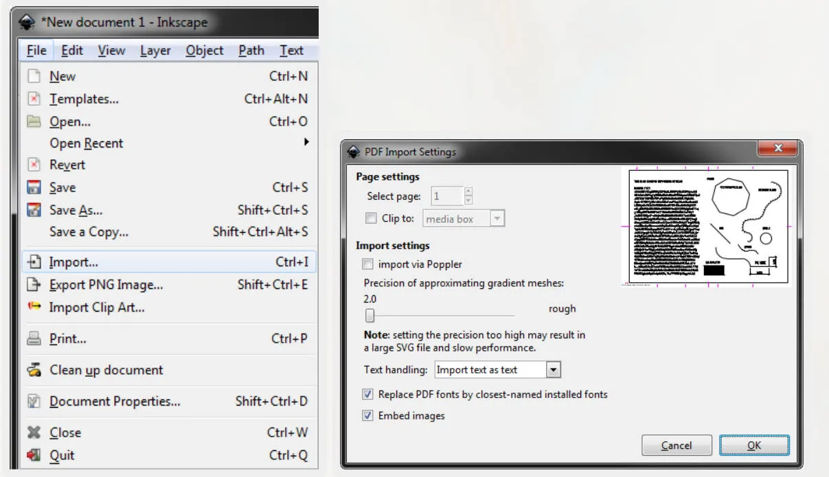 pdf to dwg inkscape