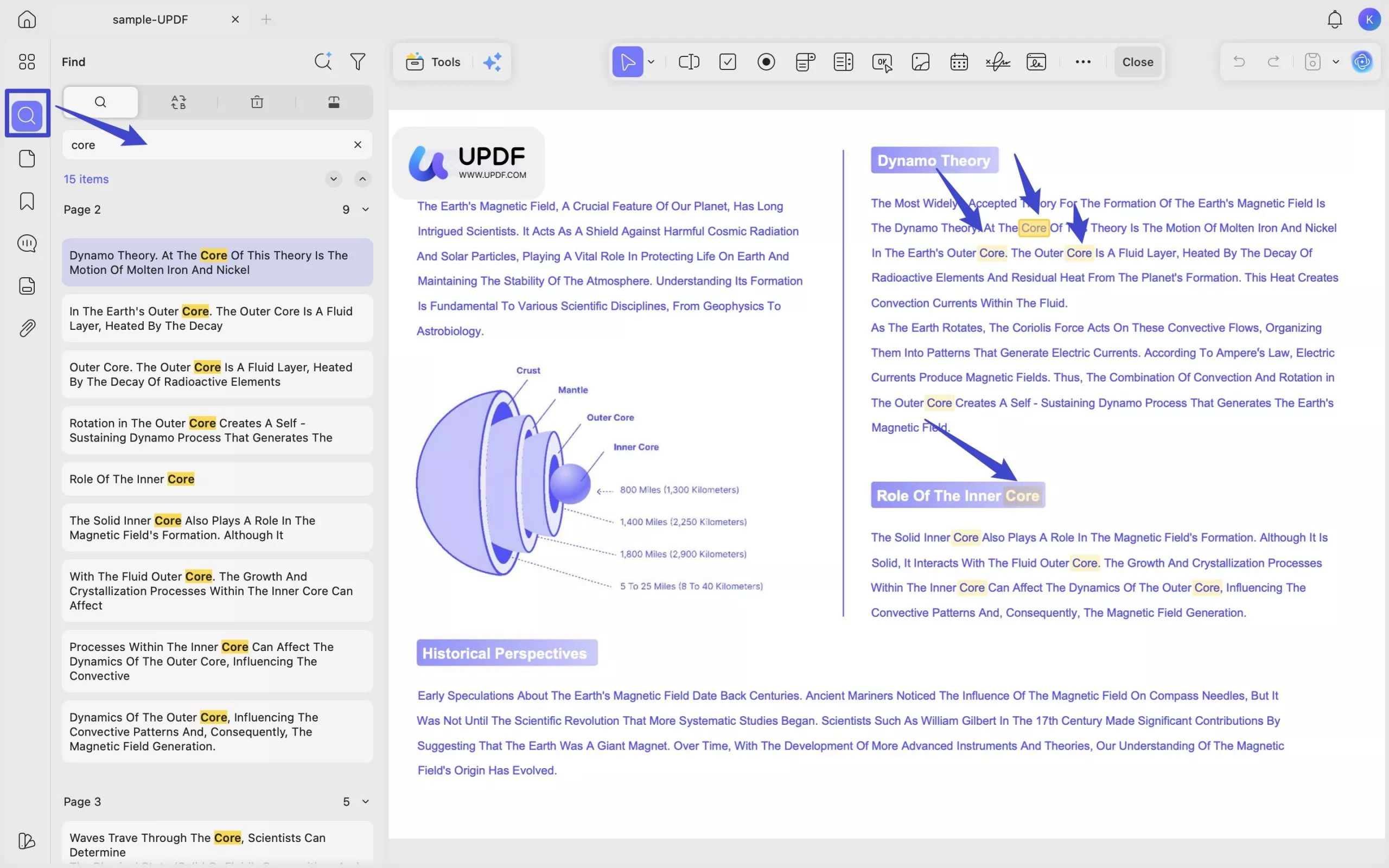 keywords search on mac
