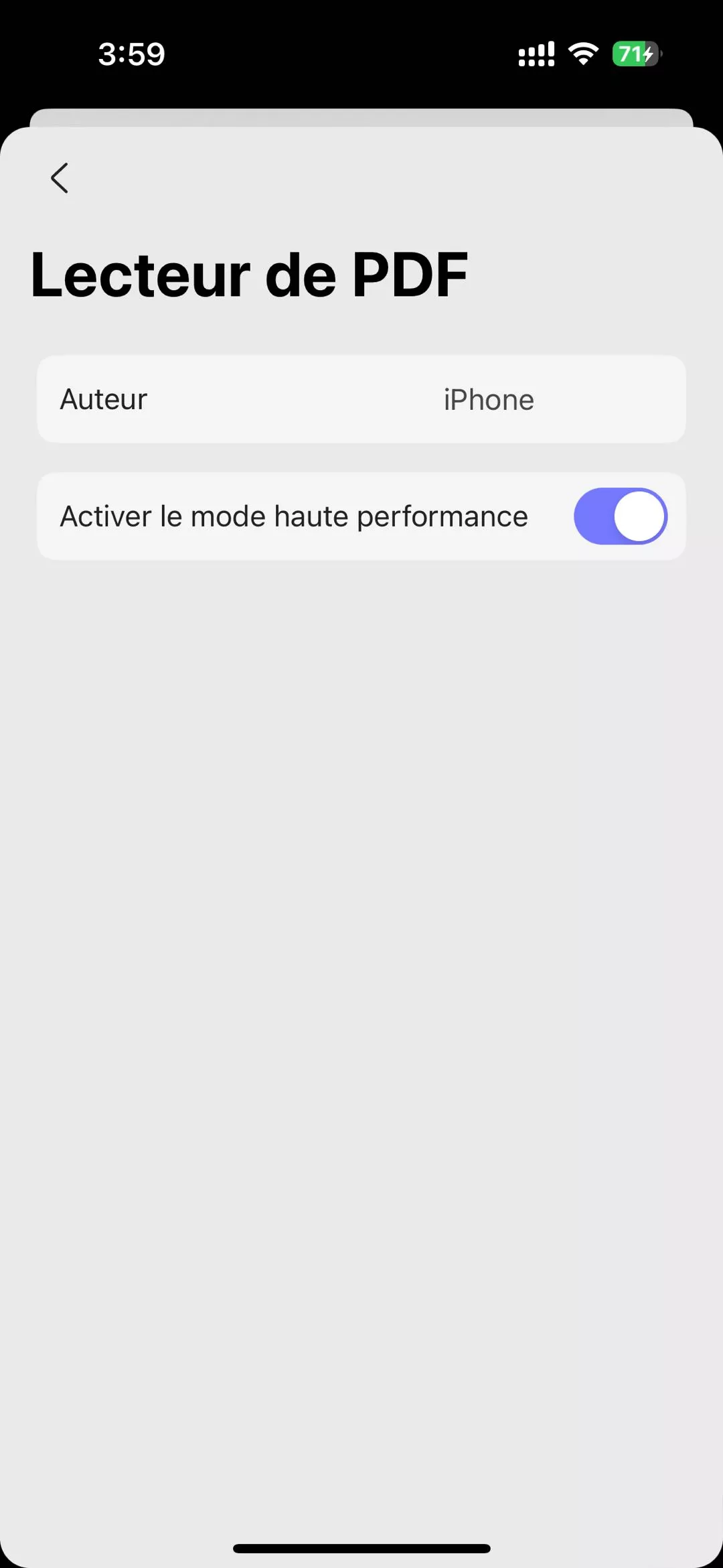 paramètres du visualiseur PDF