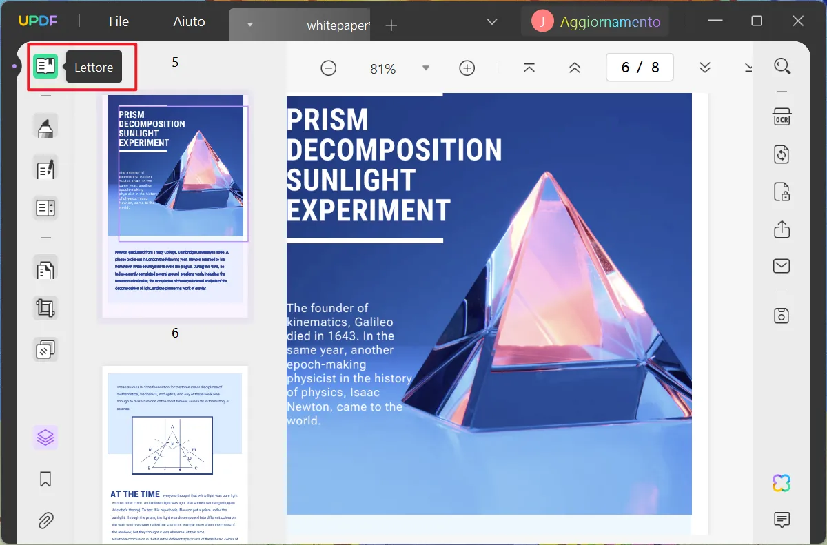 Visualizza il PDF in modalità lettore