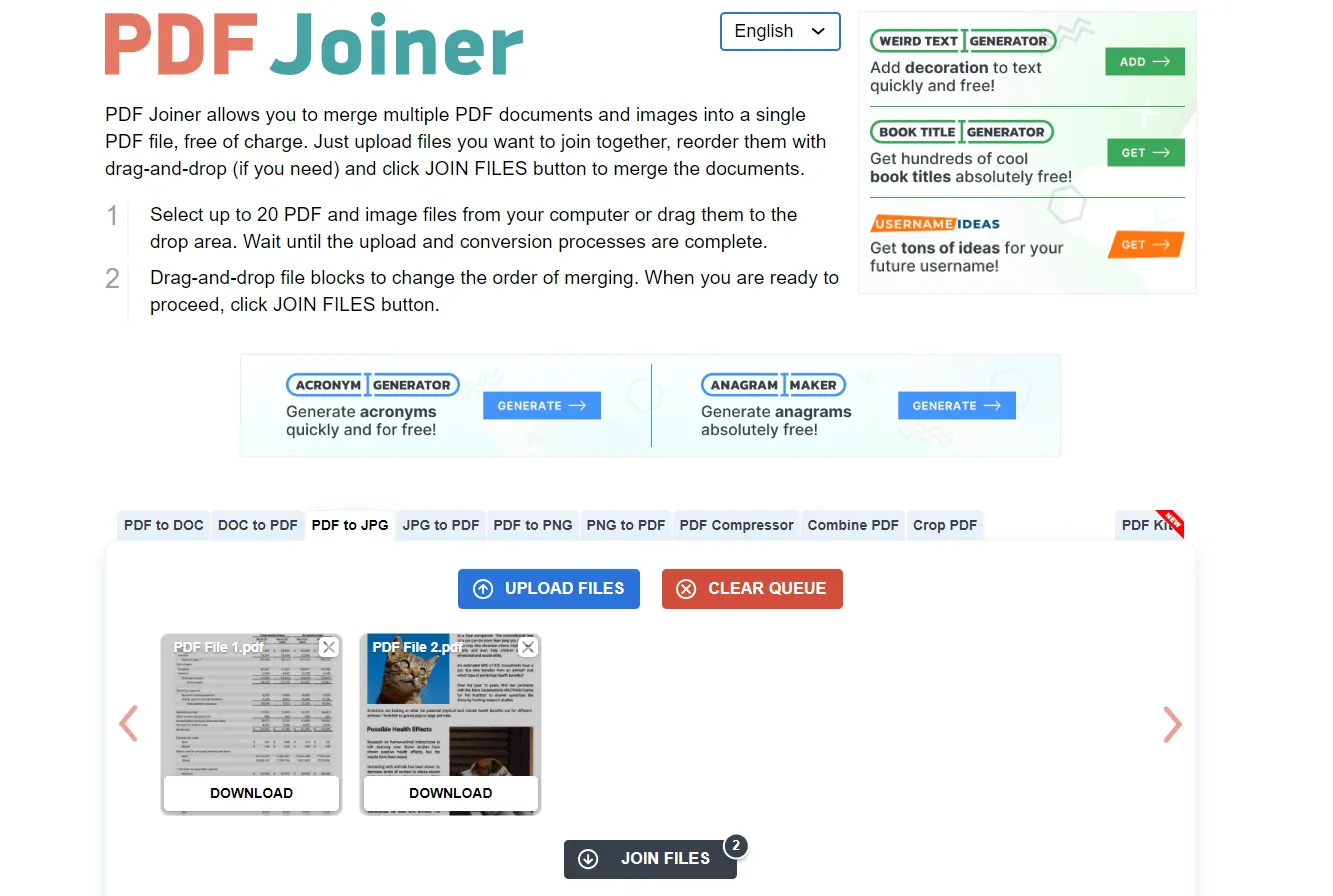 pdf joiner upload files