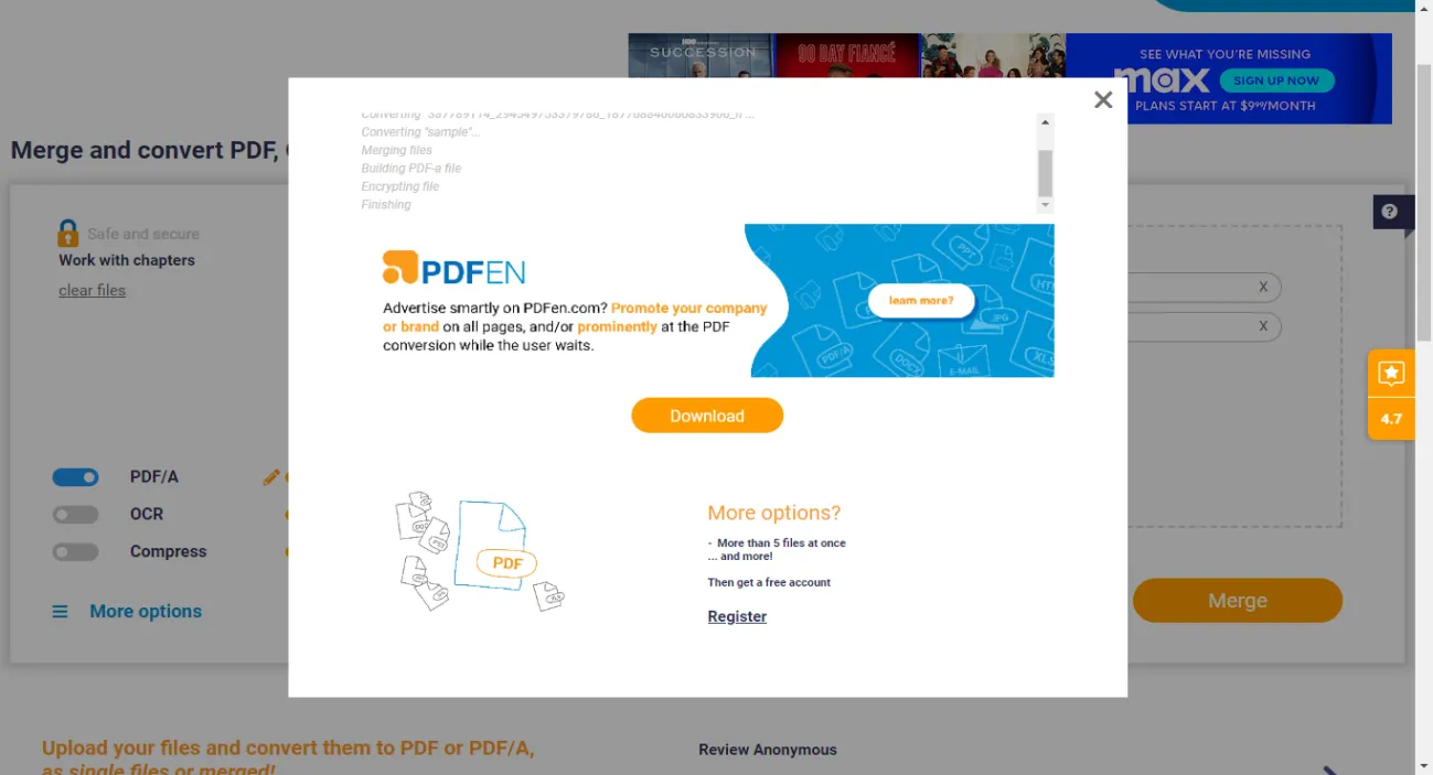 combina PowerPoint in un unico pdf con pdfen