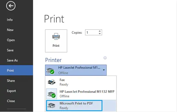 Word to PDF without changing font ms word
