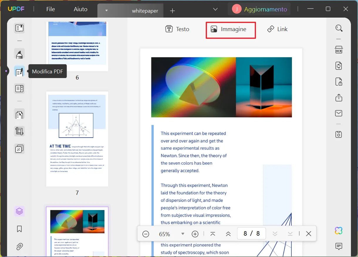 inserisci le immagini nel PDF