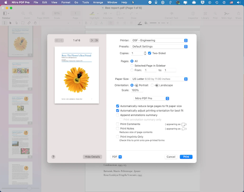 nitro macos pdf printer