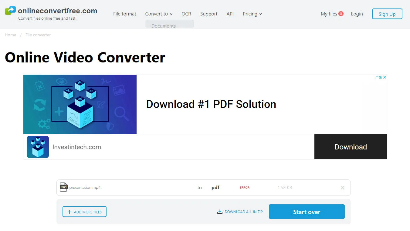 video to pdf converter Onlineconvertfree