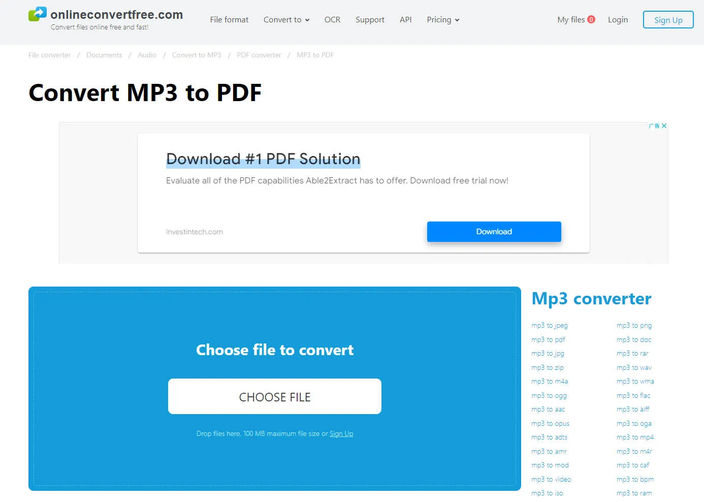 convertir mp3 a pdf en línea convertir gratis