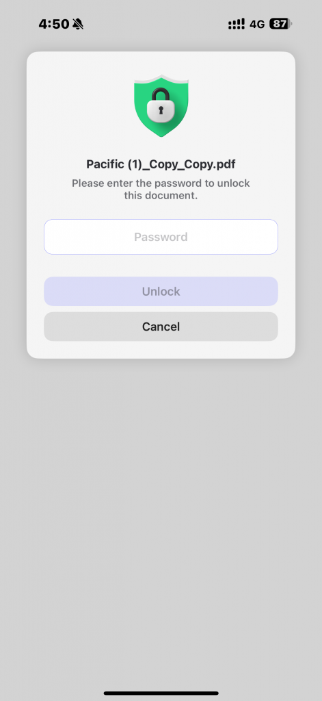 open a locked pdf mobile
