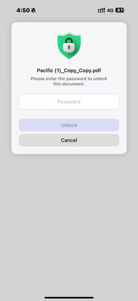open a locked pdf mobile