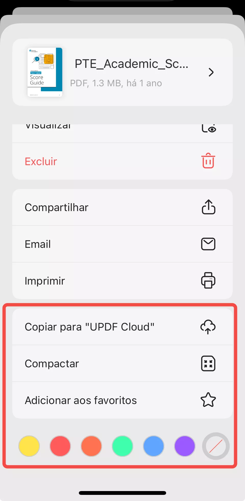 operações em arquivo único