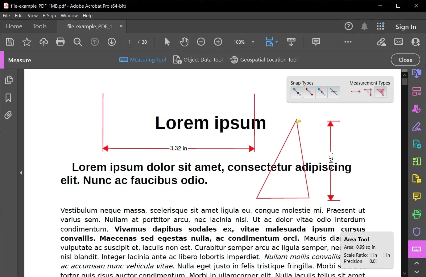 adobe acrobat pdf measuring tool