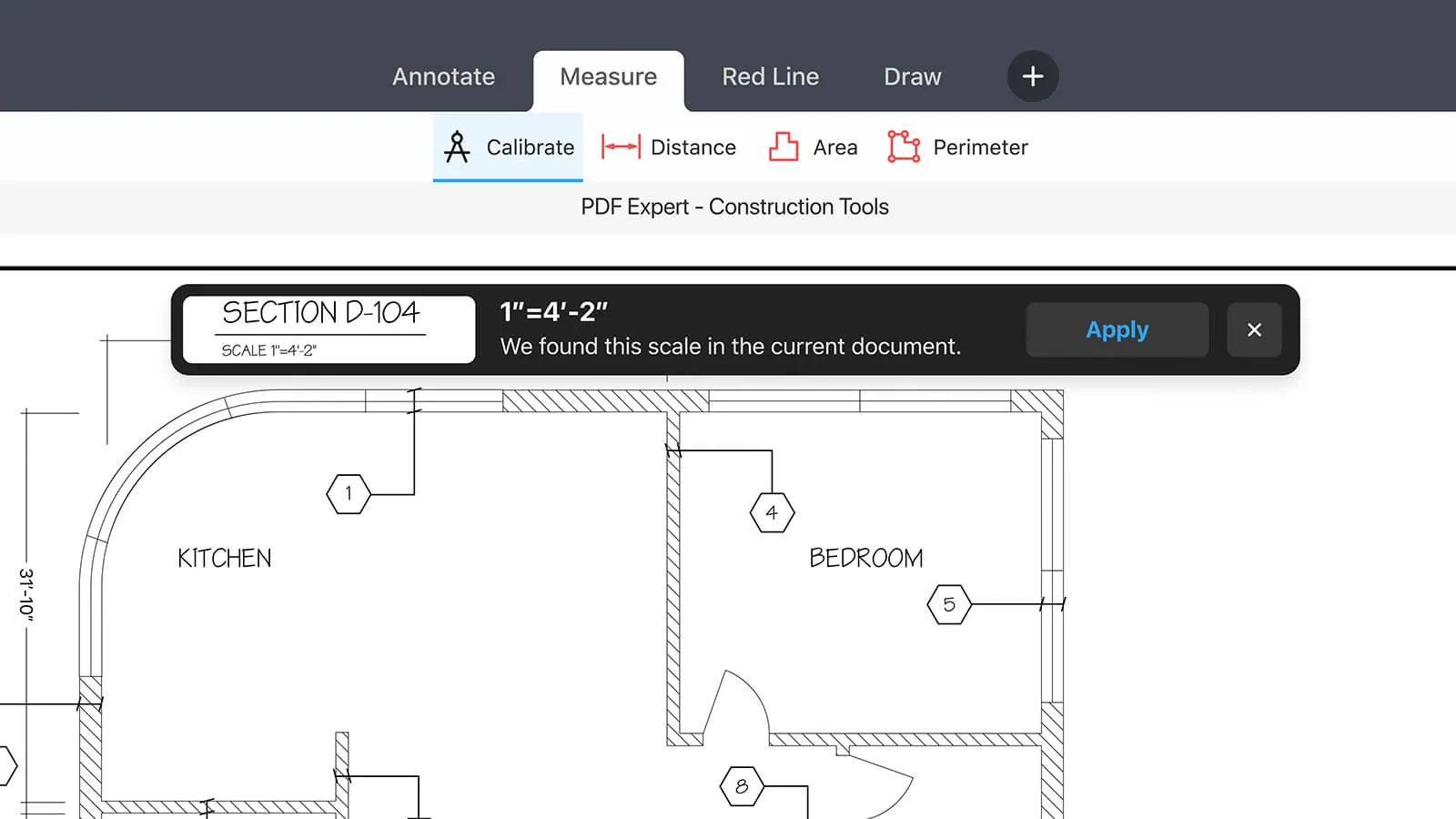 pdf expert pdf measuring tool