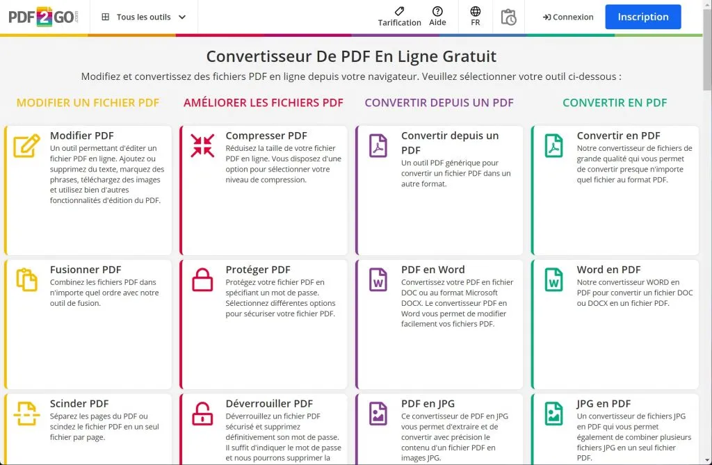 pdf2go convertisseur pdf