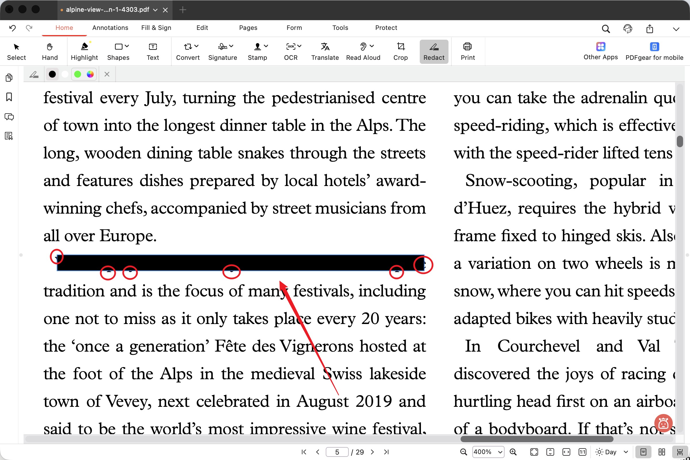 pdfgear doesn't fully cover the text