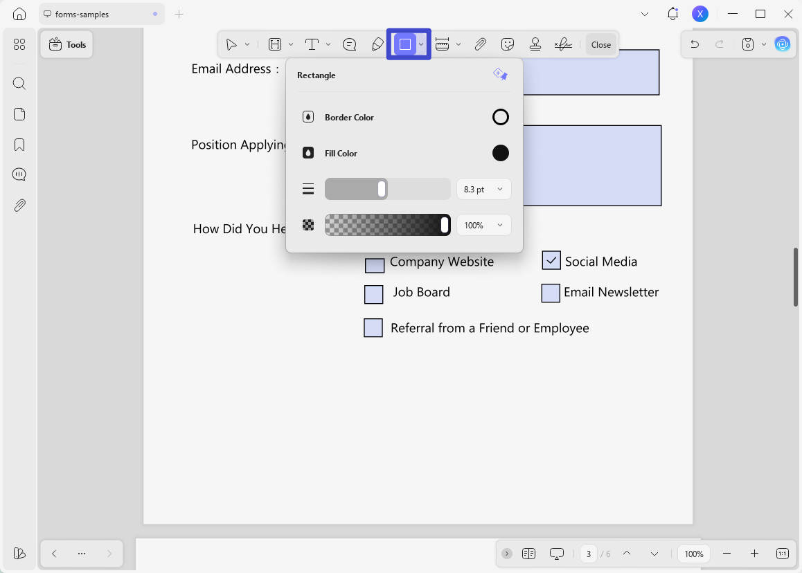 how to uncheck a box in pdf shape tool
