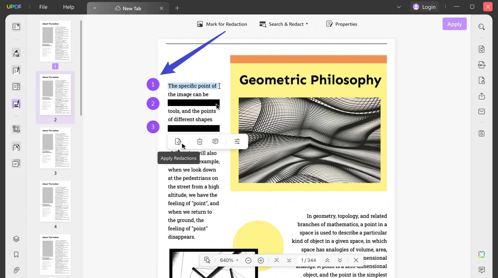 censurar el texto del PDF