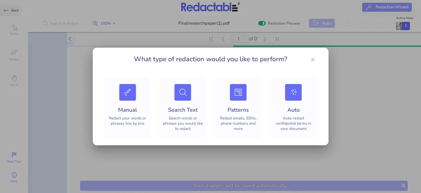 Comment biffer un PDF avec Redactable