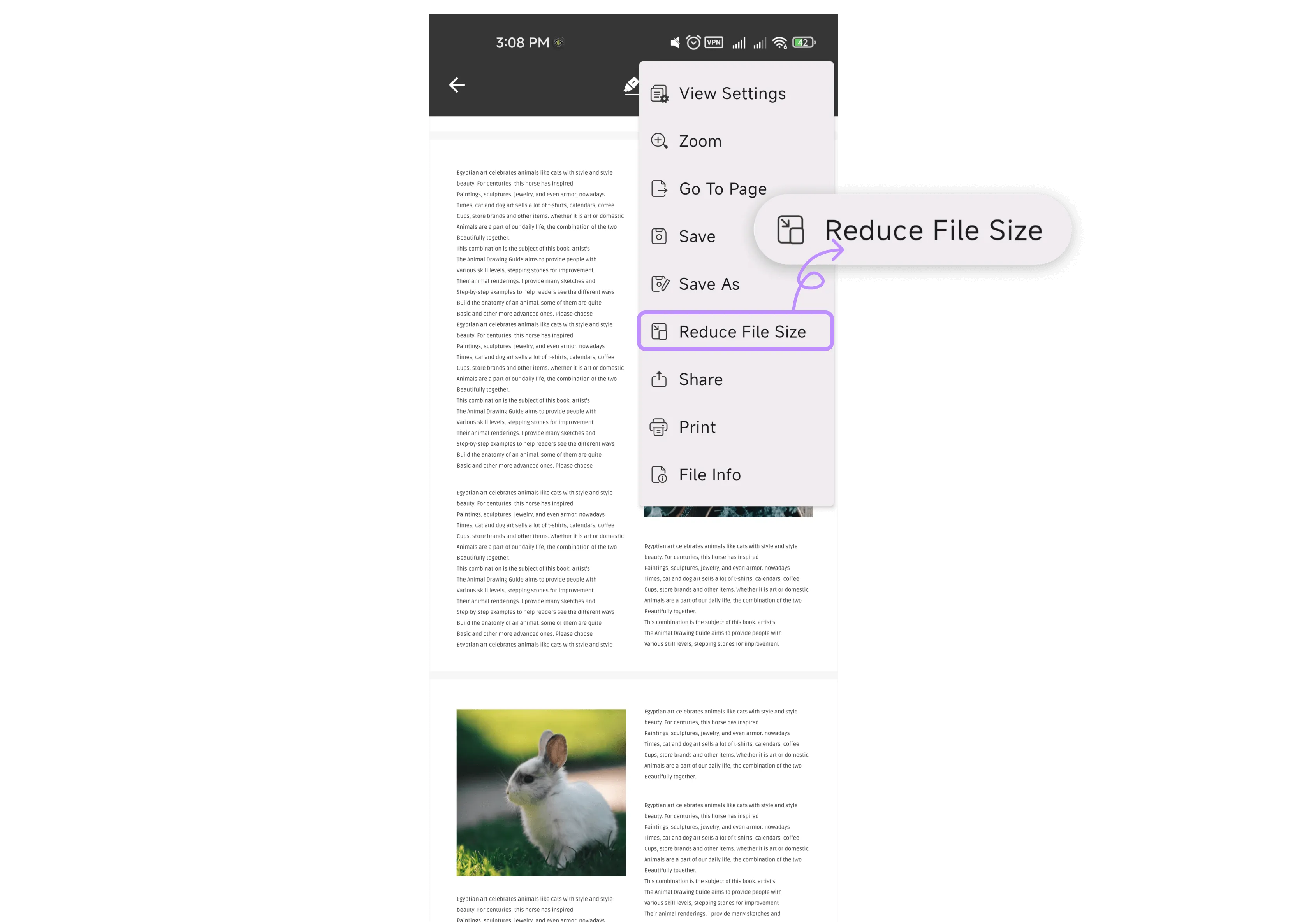 Reduce PDF size on Android