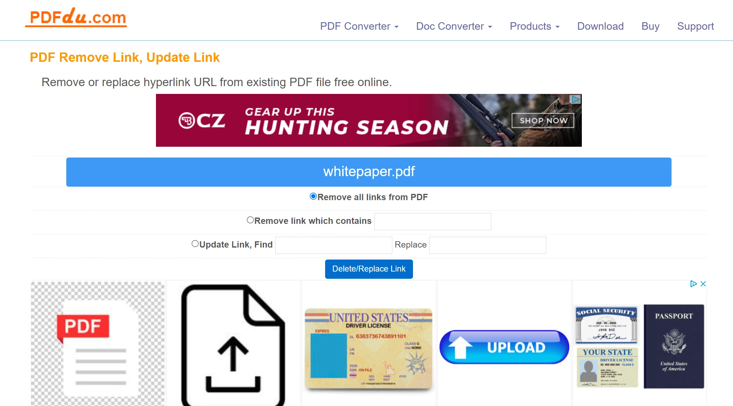 PDFdu PDF link remover
